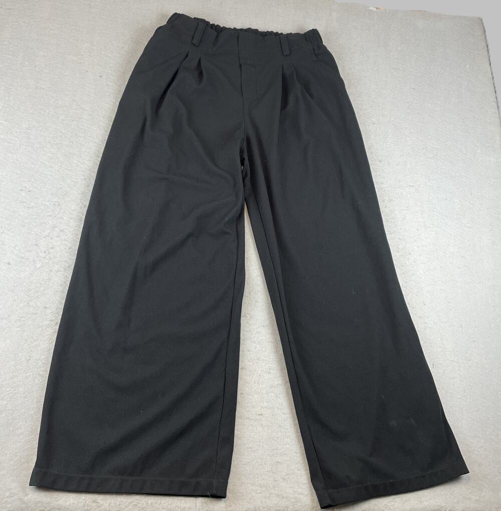 Halara Flex High Waisted Womens Sz L Plicated Wide Leg Pants Black